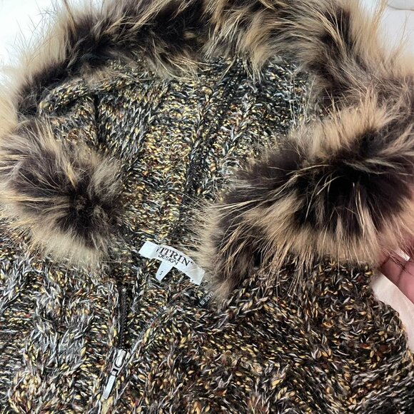 Y2K Brown Fur Trim Sweater - Picture 4 of 8